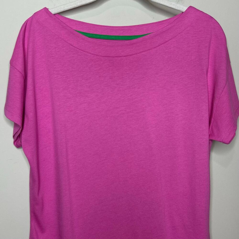 Boden Pink Supersoft Boat Neck T-Shirt Size 10 Slim Fit - Picture 2 of 9